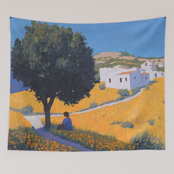 Item preview, Algeria landscape | Post-impressionist painting style designed and sold by ComicsFactory.