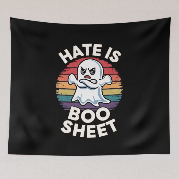 Item preview, Gay Pride Ghost Hate Boo Sheet Rainbow Flag Lgbtq designed and sold by tearbytea.