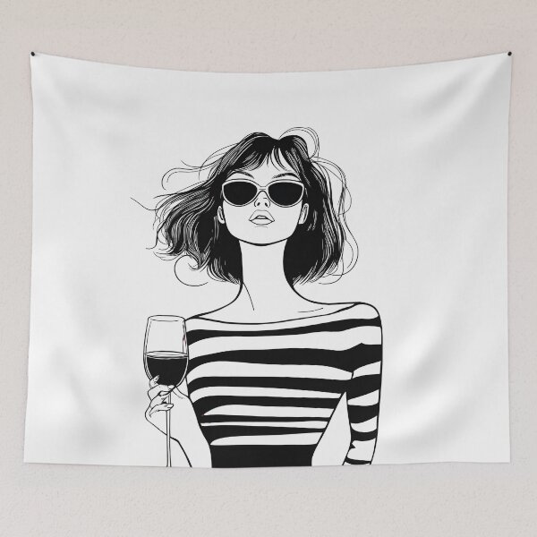 Item preview, Effortless Style: Girl in Stripes designed and sold by Ramona-Gliga.