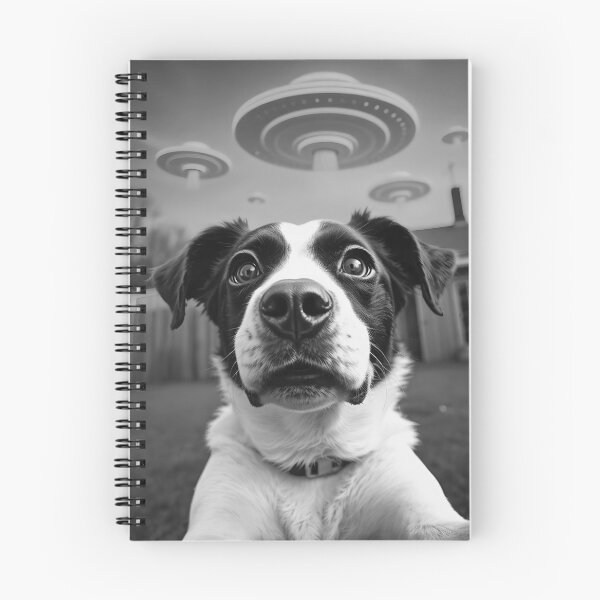 Item preview, Dog UFO Sighting: Paw-some Proof in Retro Black & White designed and sold by WAUZ.