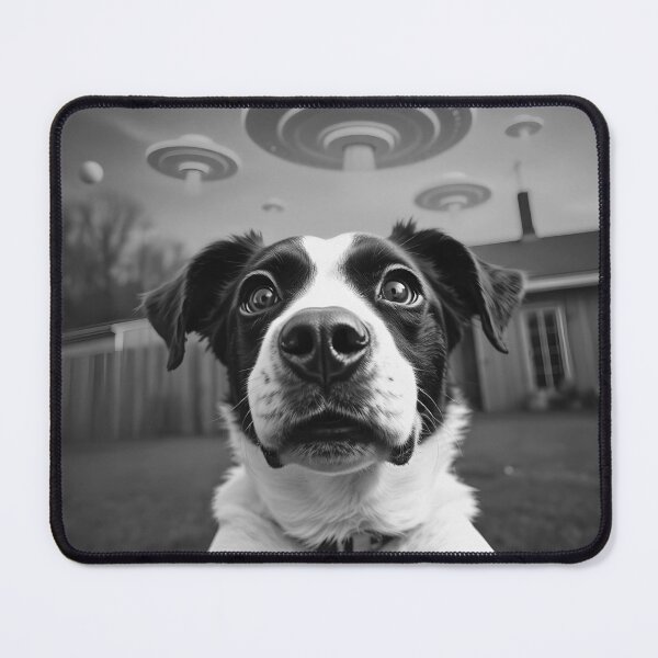 Item preview, Dog UFO Sighting: Paw-some Proof in Retro Black & White designed and sold by WAUZ.