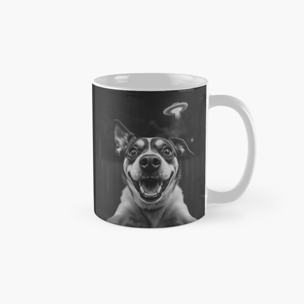 Item preview, Alien Fetch Quest: Dog & UFO Drama in Dramatic Monochrome designed and sold by WAUZ.
