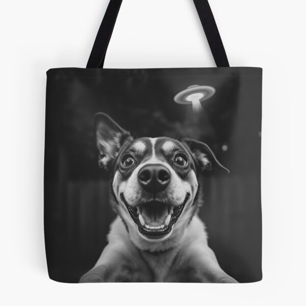 Item preview, Alien Fetch Quest: Dog & UFO Drama in Dramatic Monochrome designed and sold by WAUZ.