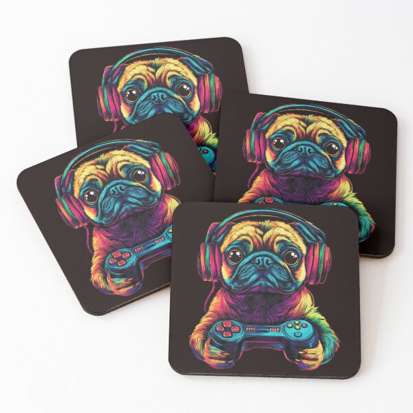 Item preview, Pug Lovers Gaming Design Splash Art Kids Pug Dog Designs designed and sold by adsman68.