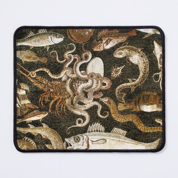 Item preview, Antique Roman Mosaic Pompeii Sea Life Stone Mosaic designed and sold by Pixelchicken.