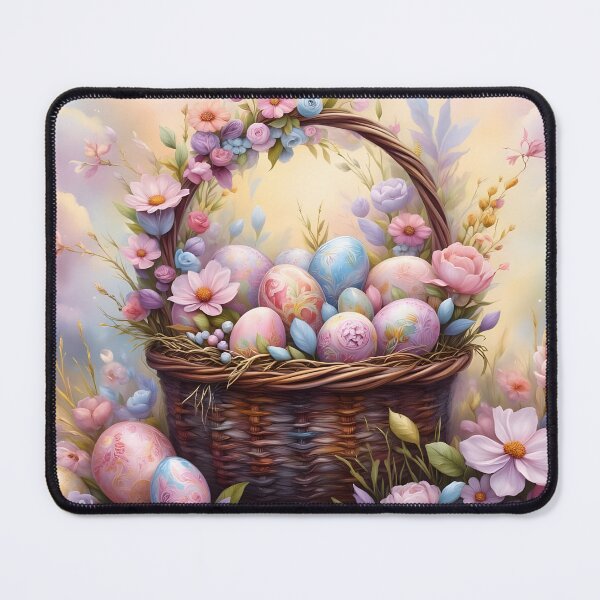 Item preview, Elegant Easter Basket with Swirly Painted Eggs designed and sold by ACuriousshoppe.