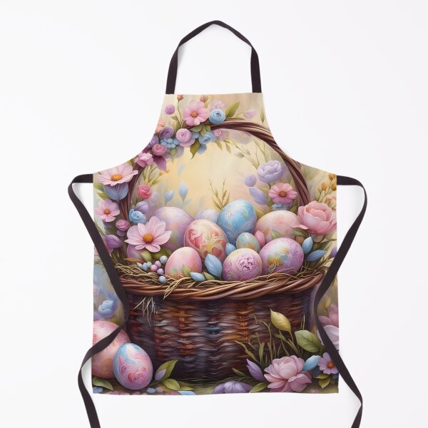Artikelvorschau, Elegantes Osterkörbchen mit bunt bemalten Eiern entworfen und verkauft von ACuriousshoppe.