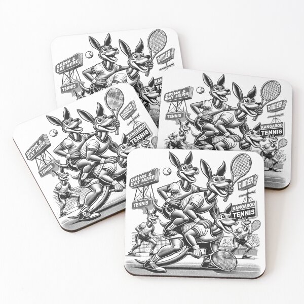 Item preview, kangaroos playing tennis designed and sold by 8Totem.