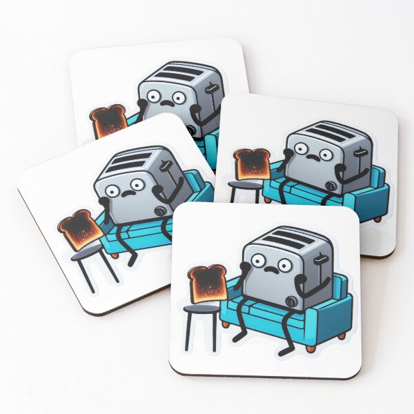 Item preview, Sticker of a Sad Toaster with Existential Crisis  Premium Cool Trendy Best Gift designed and sold by Imaginarium of Chaos falcon88 .