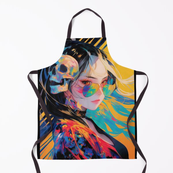 Item preview, New Cool cute anime girl with skull portrait art designed and sold by TheArtistOf2022.