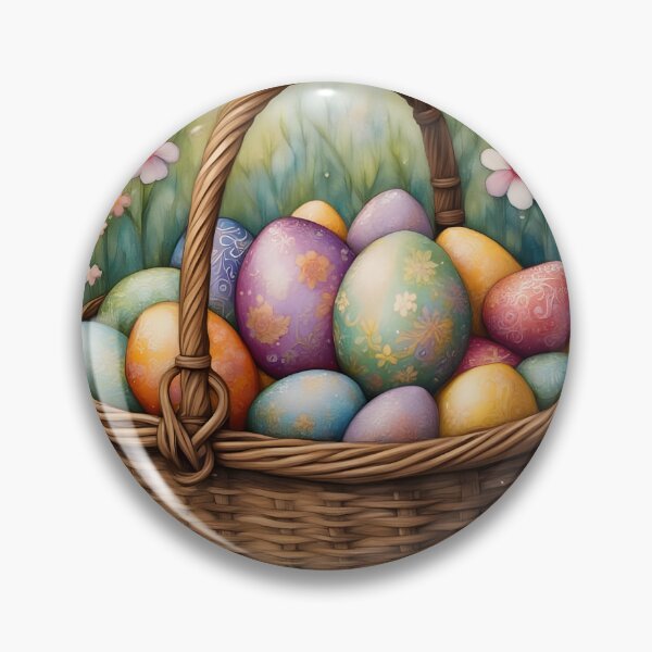 Artikelvorschau, Mit Tinte gewaschener Osterkorb und bemalte Eier entworfen und verkauft von ACuriousshoppe.