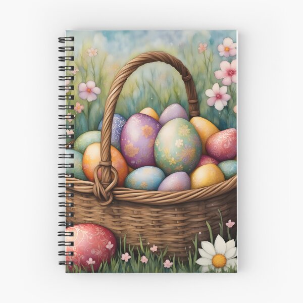 Artikelvorschau, Mit Tinte gewaschener Osterkorb und bemalte Eier entworfen und verkauft von ACuriousshoppe.