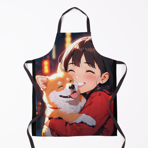 Item preview, Girl hugging Shiba Inu portrait designed and sold by TheArtistOf2022.