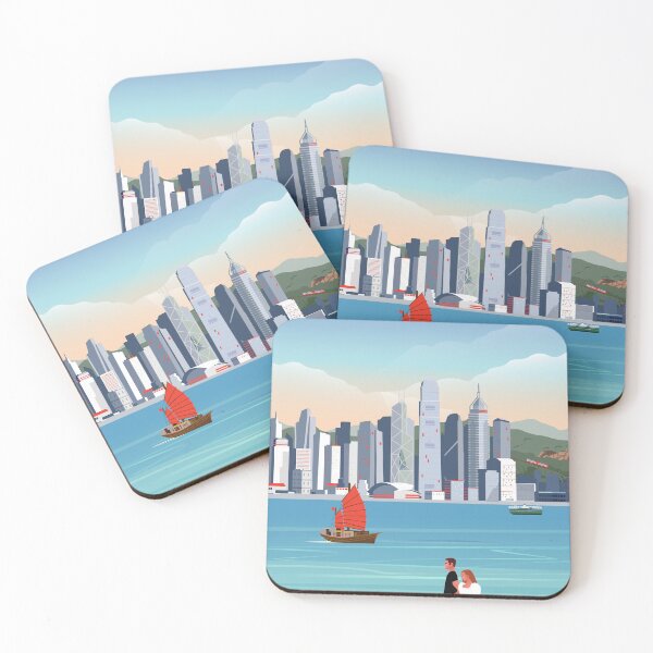 Item preview, Hong Kong travel poster cityscape designed and sold by Arctic frame studio.