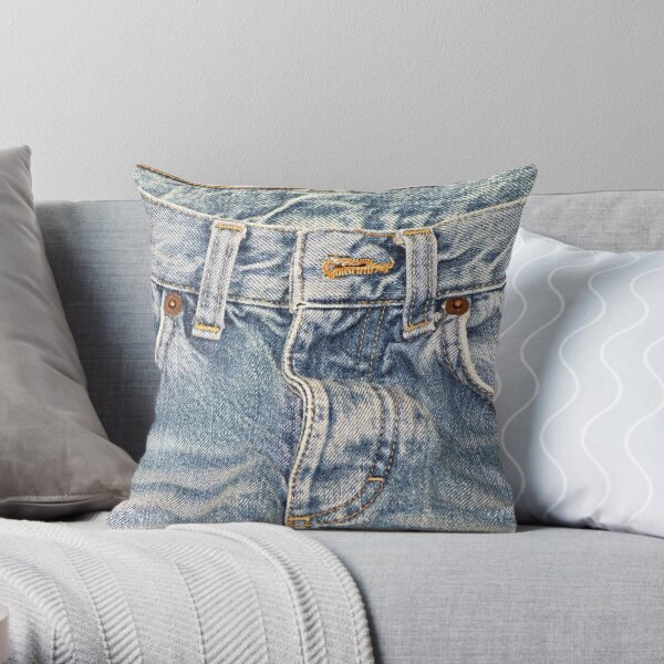 Distressed denim hot sale throw pillow