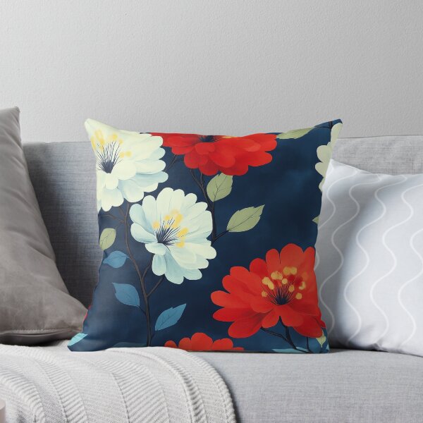 Item preview, Elegant Red and White Floral Pattern designed and sold by InkInduldge.