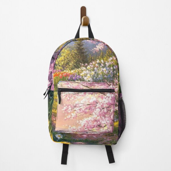 Item preview, Idyllic Spring Landscape with Cherry Blossoms & Daffodils designed and sold by MargaretWiktor.