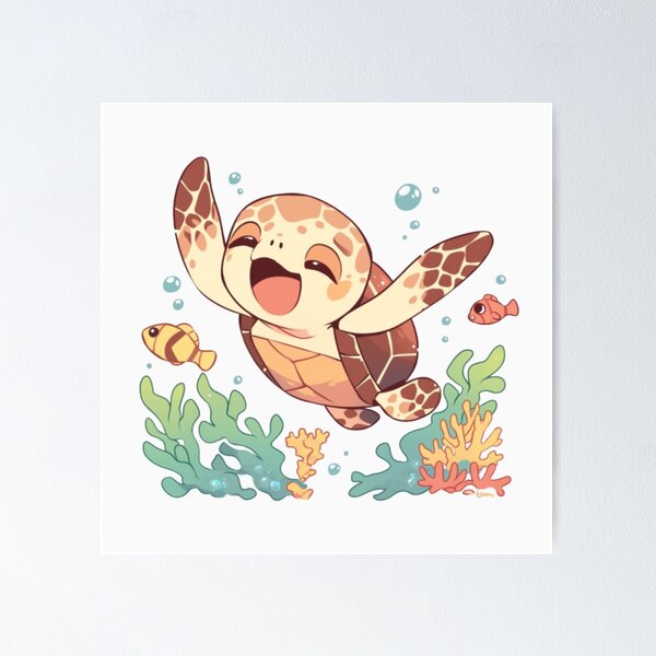 Item preview, Cute happy friend sea turtle designed and sold by PatternFly.