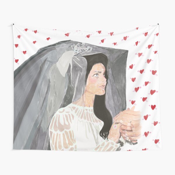 Aperçu de l'œuvre Priscilla Presley mariée coeur flèches mariage créée et vendue par Ethereal Pop Art & Classical Reimaginations.