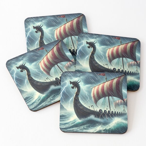 Item preview, Stormborn Voyage: Viking Longship in the Tempest designed and sold by FantasyVillaArt.