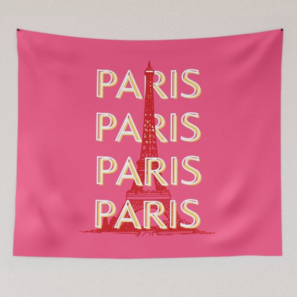 Item preview, Paris, Travel Art, Retro Travel Art, Pink designed and sold by Magic Love Art Print.