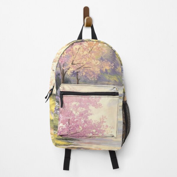 Item preview, Pastel Spring Landscape with Blooming Trees by River designed and sold by MargaretWiktor.