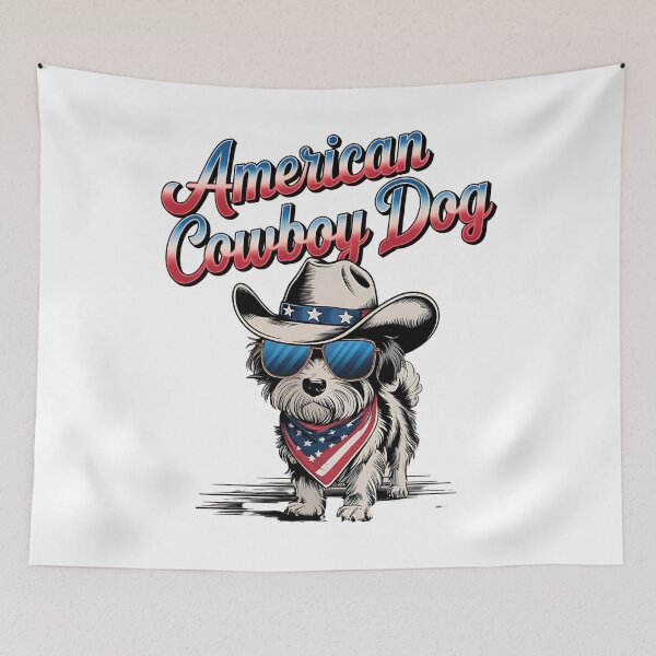 Item preview, American cowboy dog - Cowboy dog - Get the cowboy dog out - Think cowboy dog - Free cowboy dog - Run for the cowboy dog - Funky cowboy dog designed and sold by JansenGS.