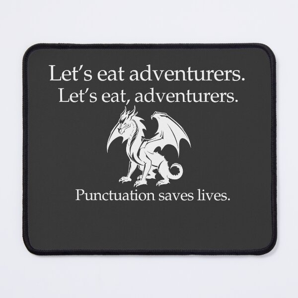 Item preview, White Dragon: Punctuation Saves Lives designed and sold by TenkaTees.