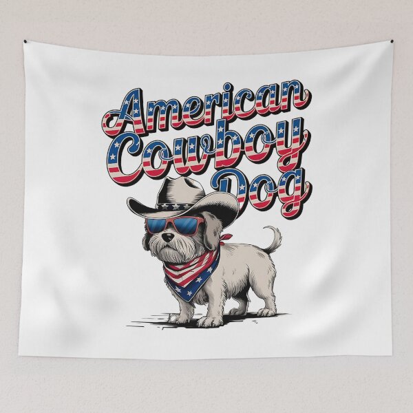 Item preview, American cowboy dog - Cowboy dog - Get the cowboy dog out - Think cowboy dog - Free cowboy dog - Run for the cowboy dog - Funky cowboy dog designed and sold by JansenGS.