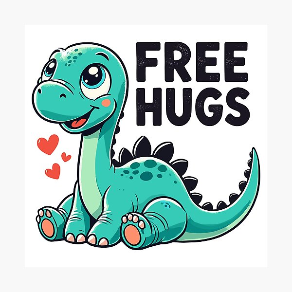 Item preview, Apatosaurus Dino Baby Free Hugs Gift designed and sold by Pineapple-Tree.