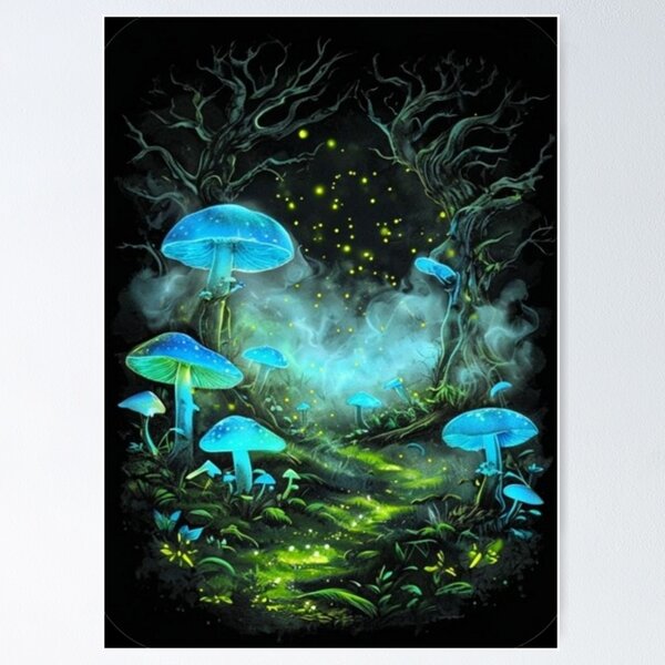 Item preview, Mystical Glowing Mushrooms designed and sold by MaciejCraft.