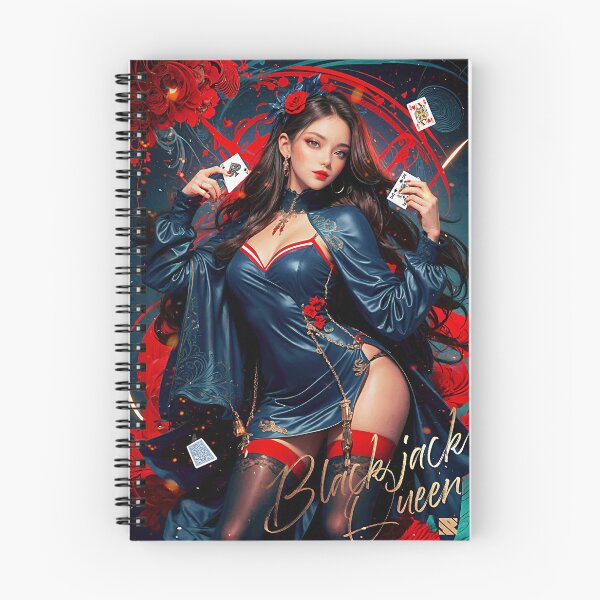 Item preview, Manga Blackjack Queen with cards fantasy art designed and sold by TheArtistOf2022.