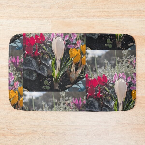 Item preview, Colourful spring flowers crocus, white crocus,  photography designed and sold by Coolparrotgirl.