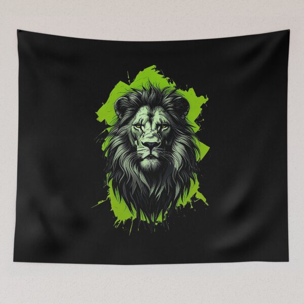 Item preview, Lion Abstract Green designed and sold by StefAnimal.