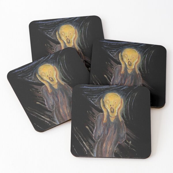Item preview, The Scream by Edvard Munch, an iconic expressionist painting, depicts a figure with a haunting, open-mouthed expression against a swirling fear designed and sold by mirrorimages.