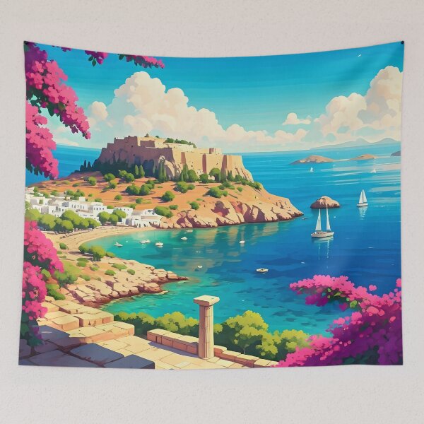 Item preview, Acropolis of Lindos: Aegean Vista of Ancient Ruins designed and sold by LSVart.