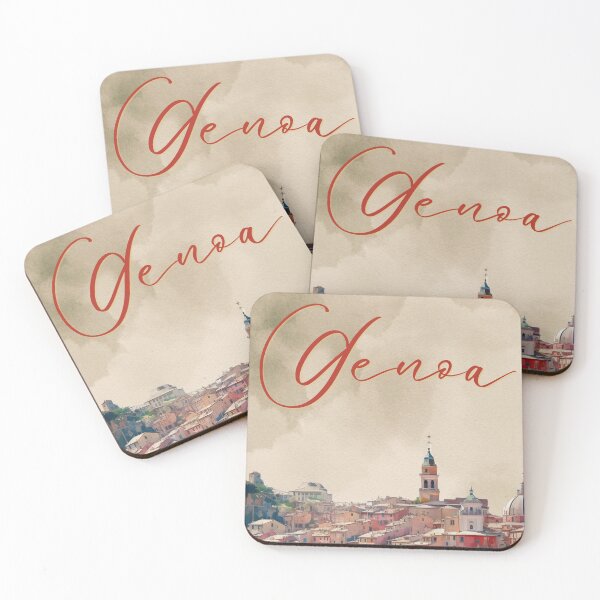 Item preview, Genoa Italy Historic Townscape Watercolor Print designed and sold by TuncGK.