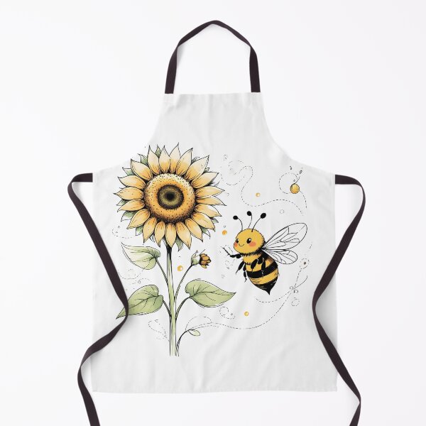 Item preview, Cute Bee & Sunflower - Cute Boho Nature Art designed and sold by MusesWhispers.