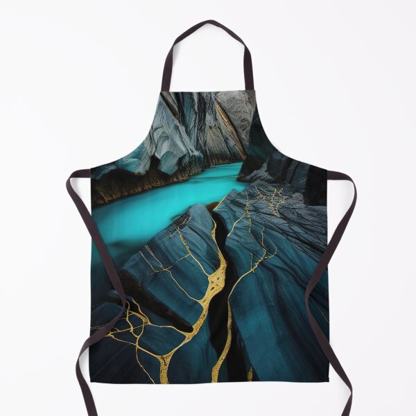 Item preview, Blue turquoise river through a marble black mountain designed and sold by RK - Shop.