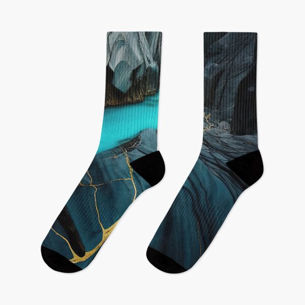 Item preview, Blue turquoise river through a marble black mountain designed and sold by RK - Shop.