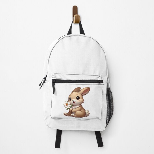 Item preview, Cute Easter Bunny with Flower - Adorable Spring Illustration designed and sold by Don't Crack Art.