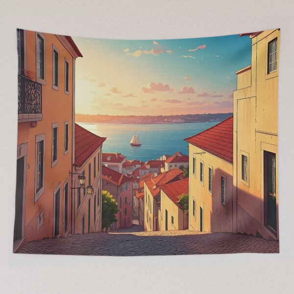 Item preview, Alfama District at Sunset: Lisbon’s Tiled Charm designed and sold by LSVart.