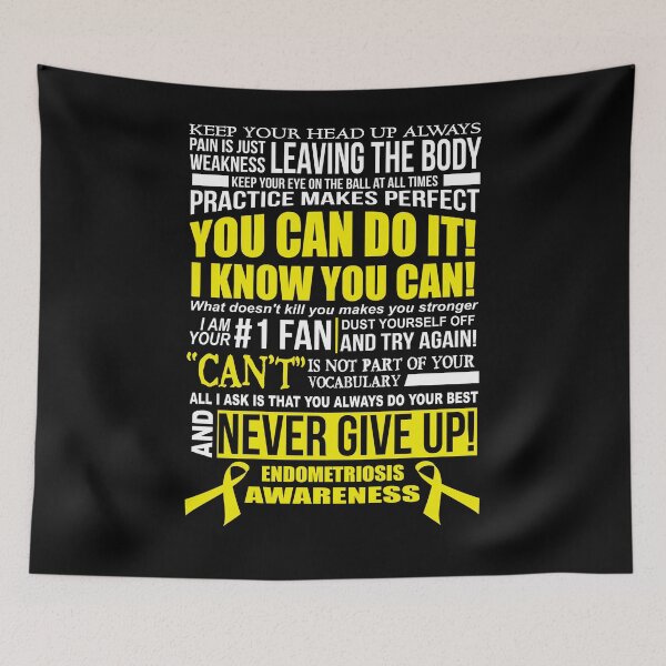 Item preview, Inspirational and Motivational Endometriosis Awareness Quote designed and sold by AwarenessMerch.