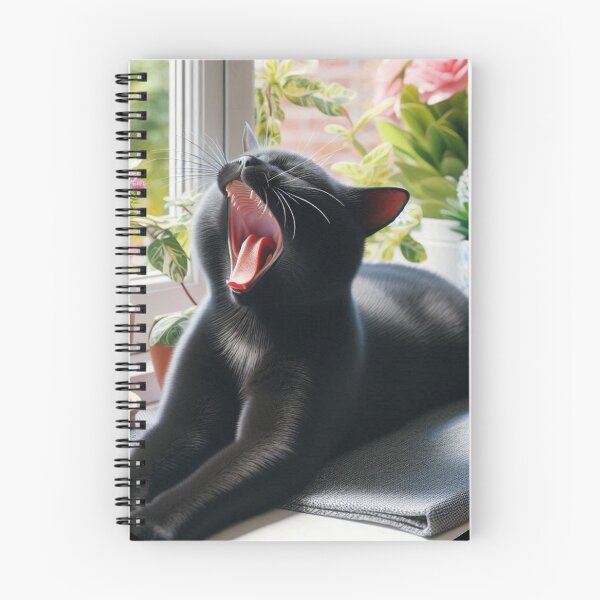 Item preview, Cute yawning black cat designed and sold by Dogandesighn.