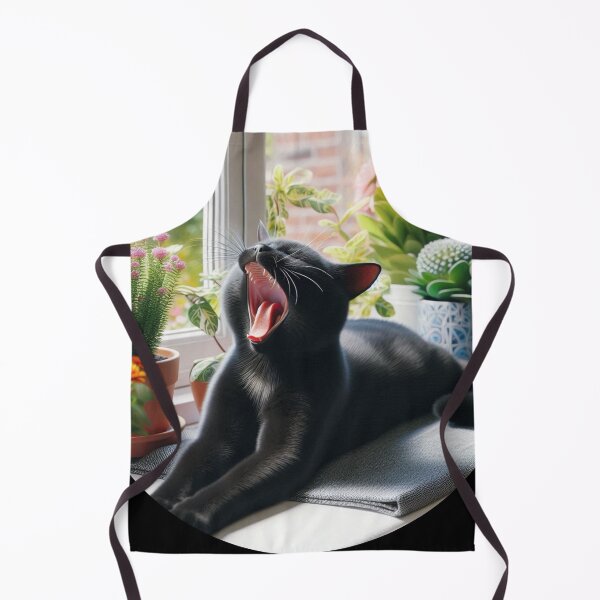 Item preview, Cute yawning black cat designed and sold by Dogandesighn.