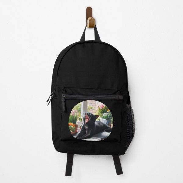 Item preview, Cute yawning black cat designed and sold by Dogandesighn.