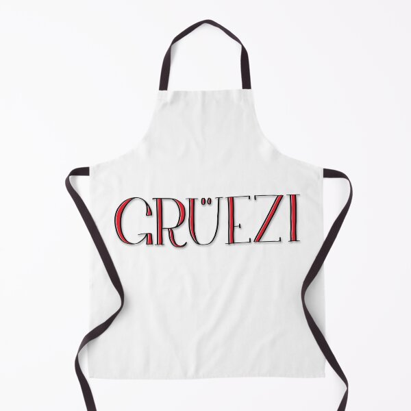 Item preview, GRÜEZI – Swiss greeting in stylish serif font – black and red designed and sold by Taylina.