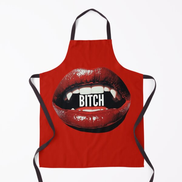 Item preview, bitch red lips vampire teeth lipstick pop art designed and sold by Alyn8.
