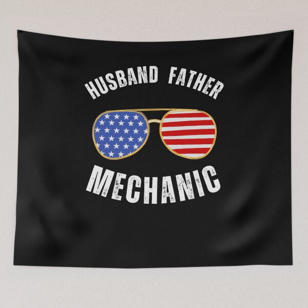 Item preview, Husband Father Mechanic blue collar American flag sunglasses designed and sold by snowry.