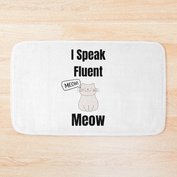 Item preview, I Speak Fluent Meow - Cute Smiling Cat – Minimalist Kawaii Meow Design designed and sold by GooberCats .